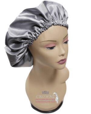 Charcoal Gray Silk Hair Bonnet