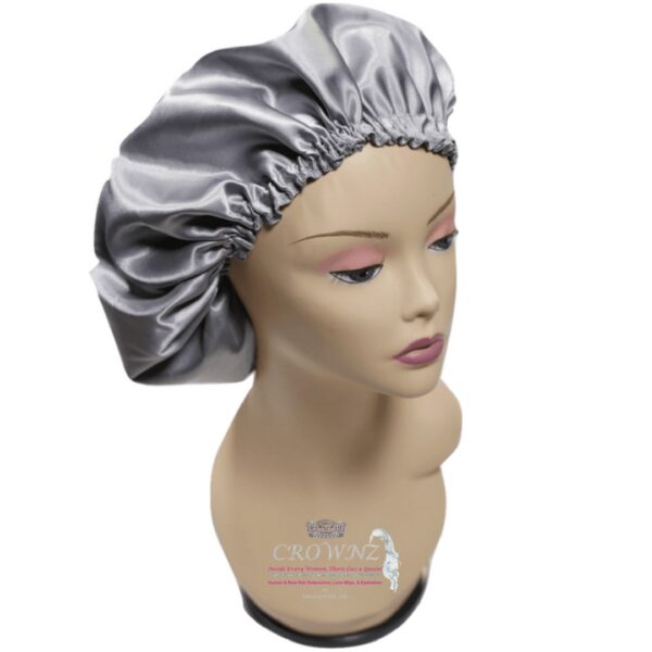 Charcoal Gray Silk Hair Bonnet